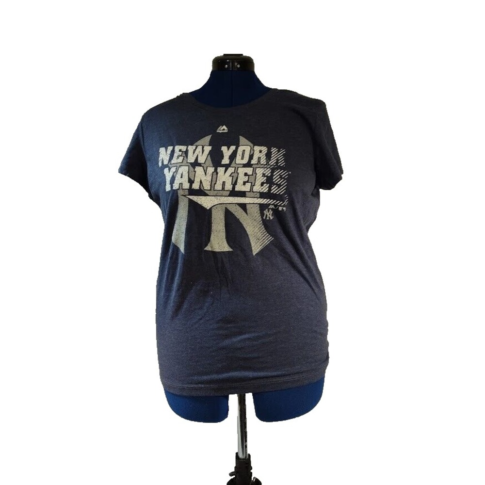Majestic‎ New York Yankees Men's XL Navy Blue Short Sleeve Graphic Tee Brand New
